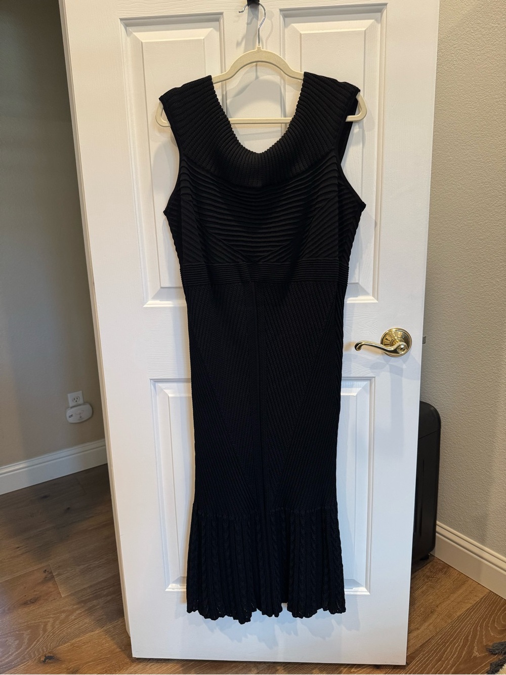 Torrid Size 4 Black Ribbed Knit Cowl Neck Midi Dress Like New